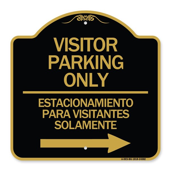 Bilingual Reserved Parking Visitor Parking Only Estacionamiento Para Visitantes, A-DES-BG-1818-24302